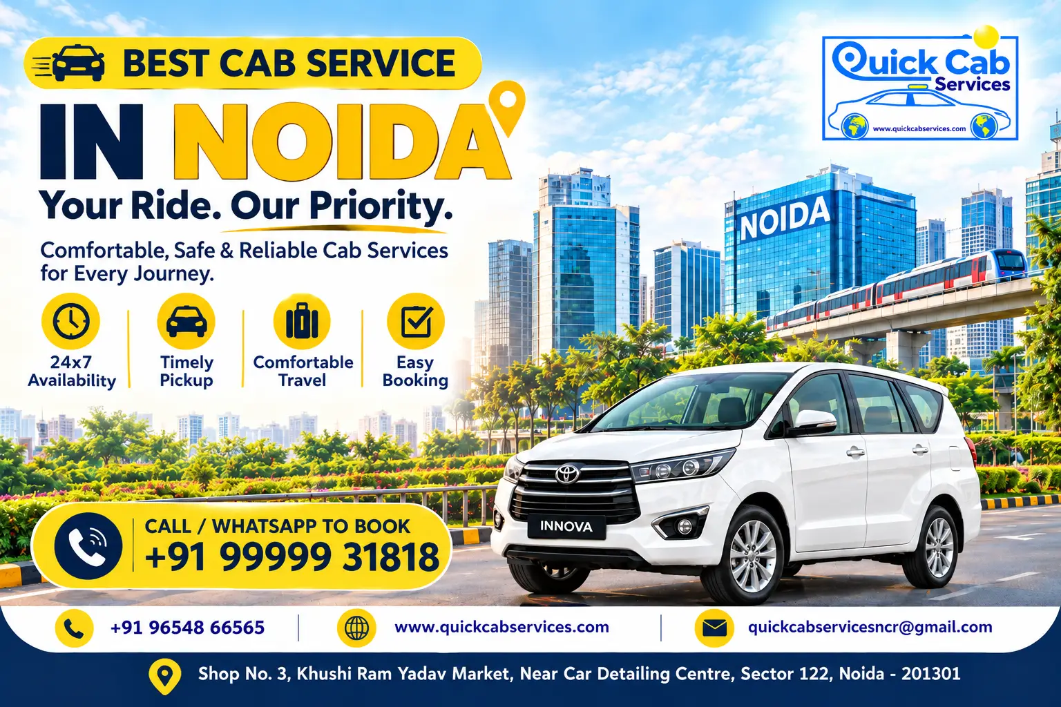 Read more about the article How to Choose the Best Cab Service in Noida for Local and Outstation Travel